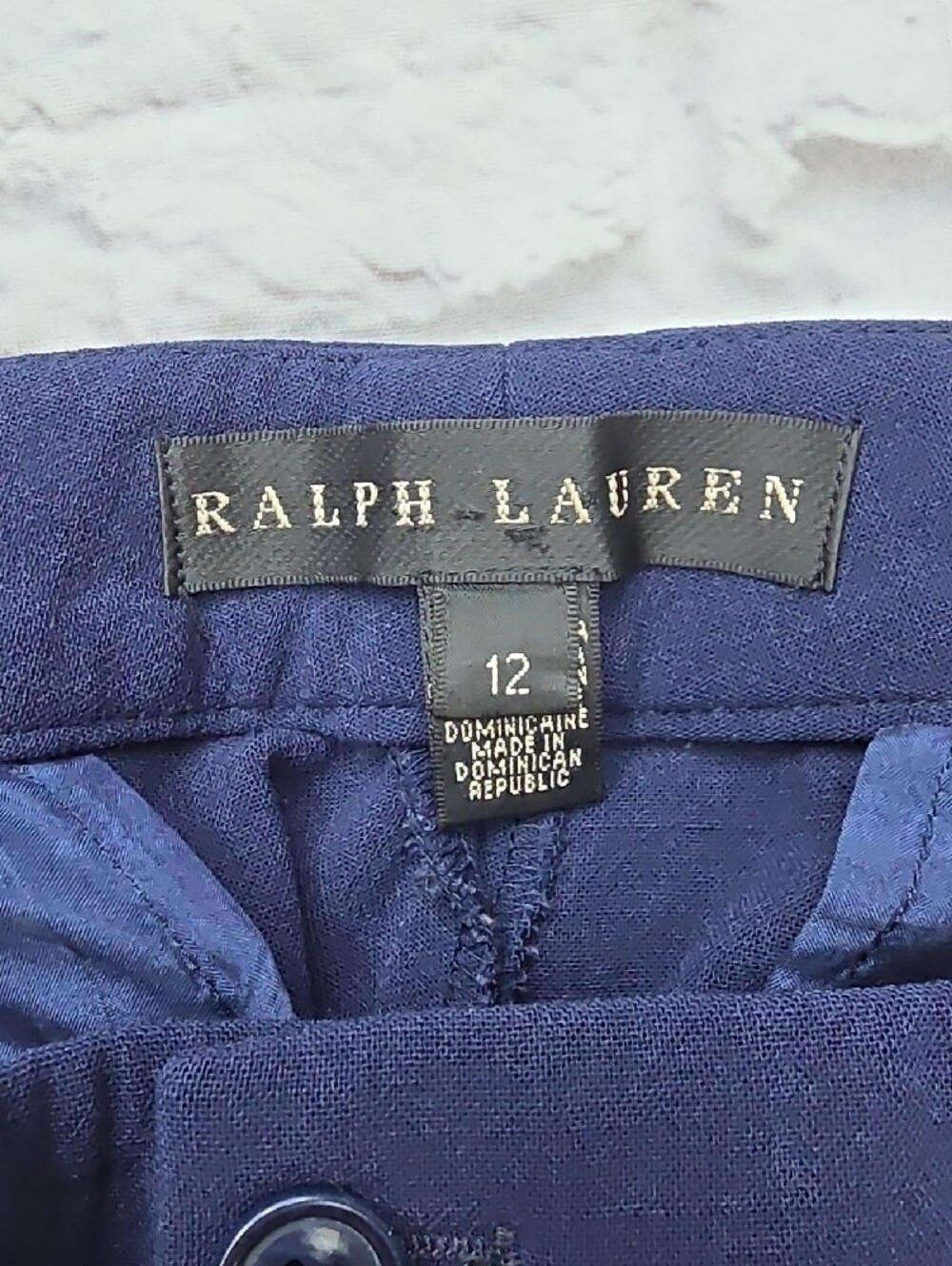 Ralph Lauren Black Label Dress Pants Sz 12(34x28) Blue Straight Wool Blend - Picture 3 of 12